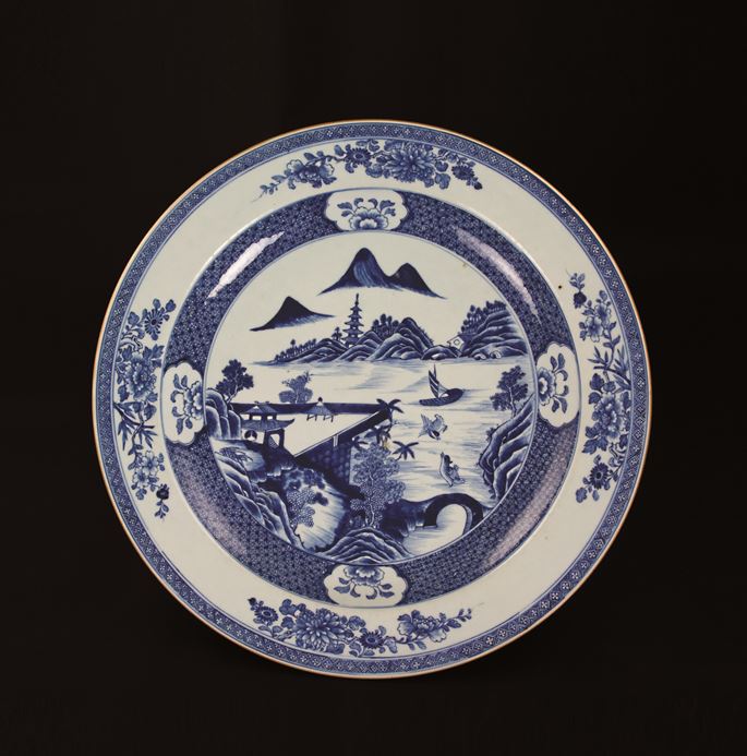 Chinese export porcelain blue and white massive charger | MasterArt